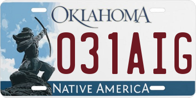 OK license plate 031AIG