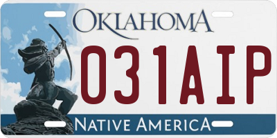 OK license plate 031AIP