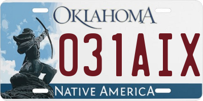 OK license plate 031AIX