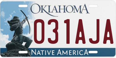 OK license plate 031AJA