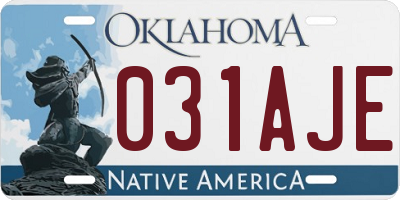 OK license plate 031AJE