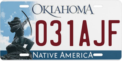 OK license plate 031AJF