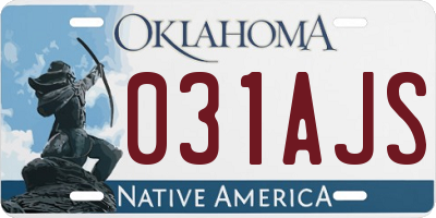 OK license plate 031AJS