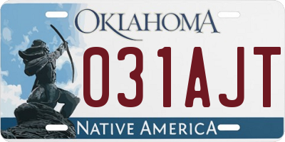 OK license plate 031AJT