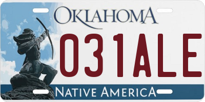 OK license plate 031ALE
