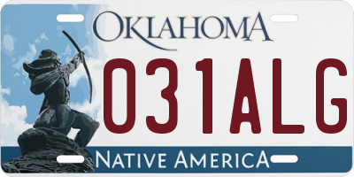 OK license plate 031ALG