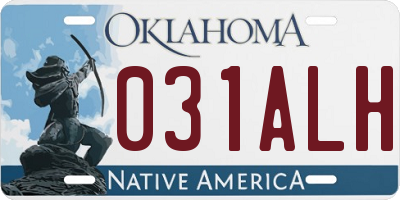 OK license plate 031ALH
