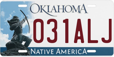 OK license plate 031ALJ