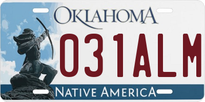 OK license plate 031ALM