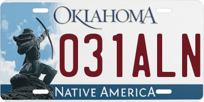 OK license plate 031ALN