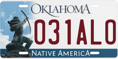 OK license plate 031ALO