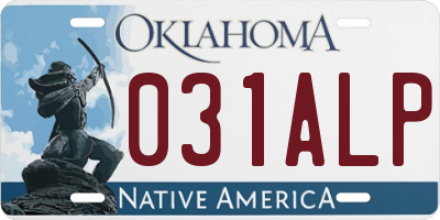 OK license plate 031ALP