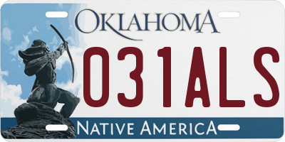 OK license plate 031ALS