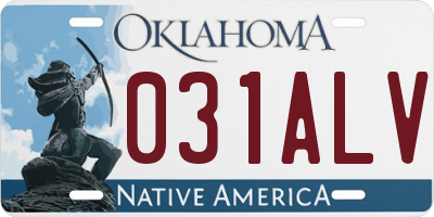 OK license plate 031ALV