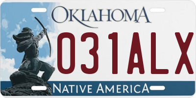 OK license plate 031ALX