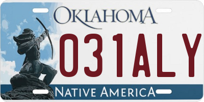 OK license plate 031ALY