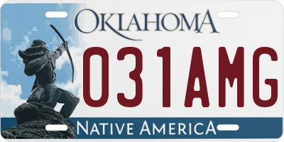 OK license plate 031AMG