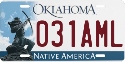 OK license plate 031AML