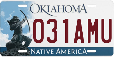 OK license plate 031AMU