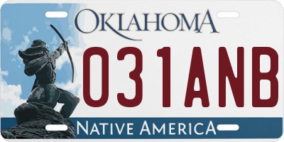 OK license plate 031ANB
