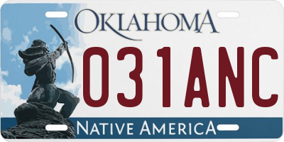 OK license plate 031ANC
