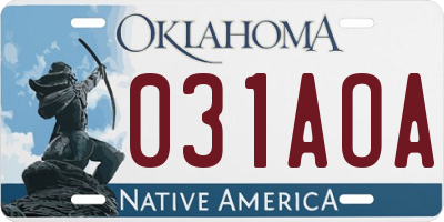OK license plate 031AOA