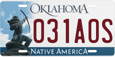 OK license plate 031AOS