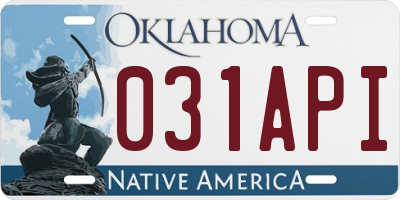 OK license plate 031API