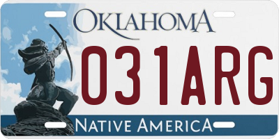 OK license plate 031ARG