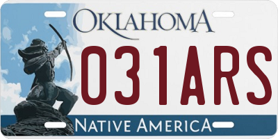 OK license plate 031ARS