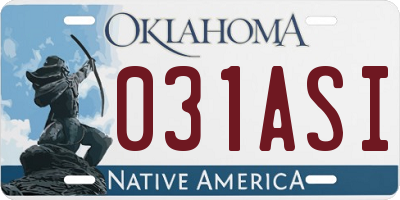 OK license plate 031ASI