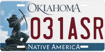 OK license plate 031ASR