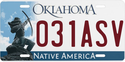 OK license plate 031ASV