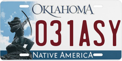 OK license plate 031ASY