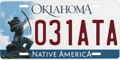 OK license plate 031ATA