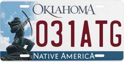 OK license plate 031ATG