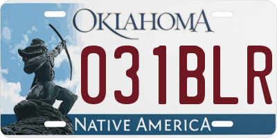OK license plate 031BLR