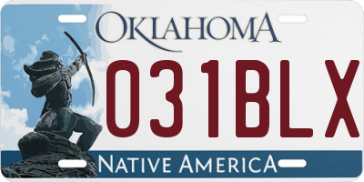OK license plate 031BLX