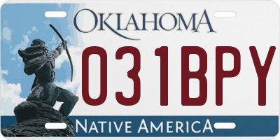 OK license plate 031BPY