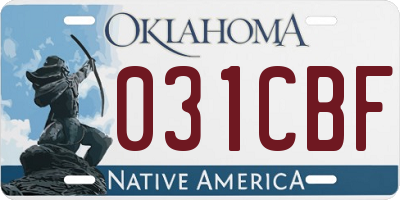 OK license plate 031CBF