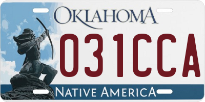 OK license plate 031CCA