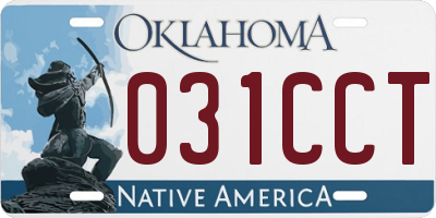 OK license plate 031CCT