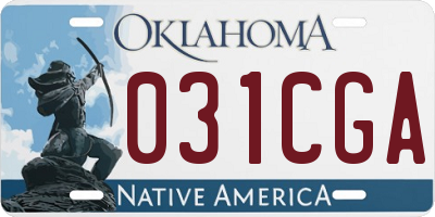 OK license plate 031CGA