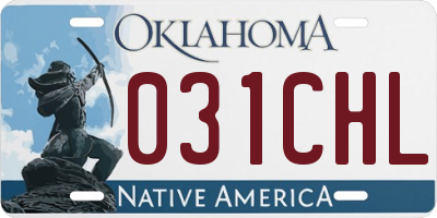 OK license plate 031CHL