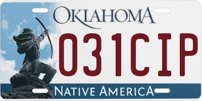 OK license plate 031CIP