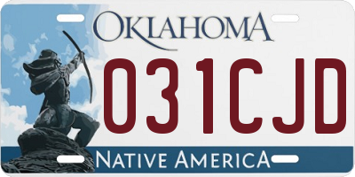 OK license plate 031CJD