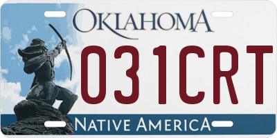 OK license plate 031CRT