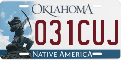 OK license plate 031CUJ