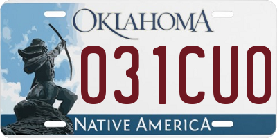 OK license plate 031CUO