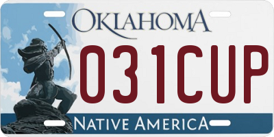 OK license plate 031CUP